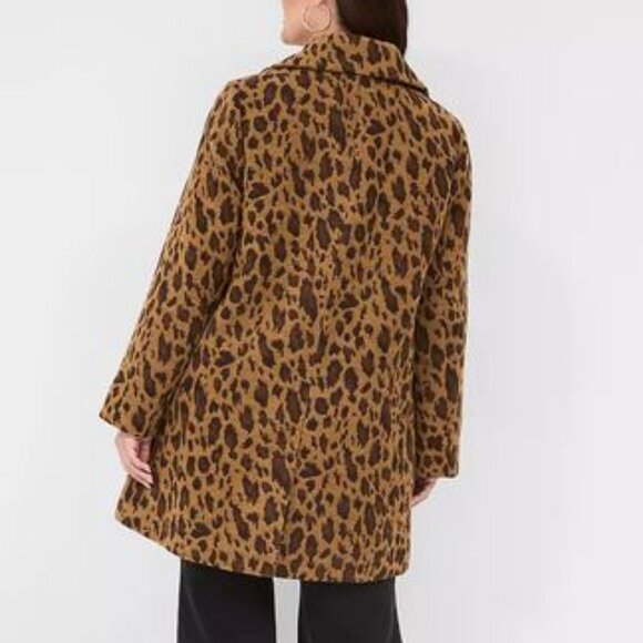 Leopard Print Double-Breasted Coat - Picture 3 of 10